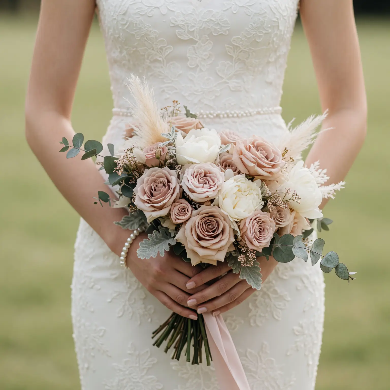 Pink Wedding Bouquet with Timeless Rose Elegance