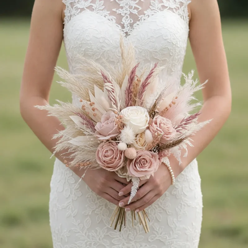 Pink Wedding Bouquet Boho Blush Harmony
