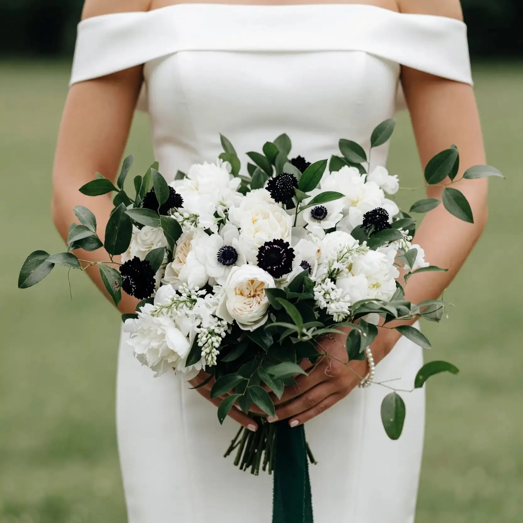 Black Anemone Bridal Bouquet Romance