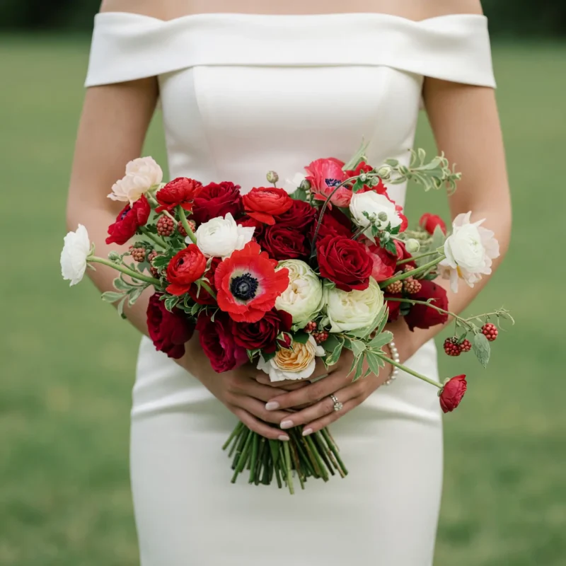 Red Wedding Bouquet Timeless Charm