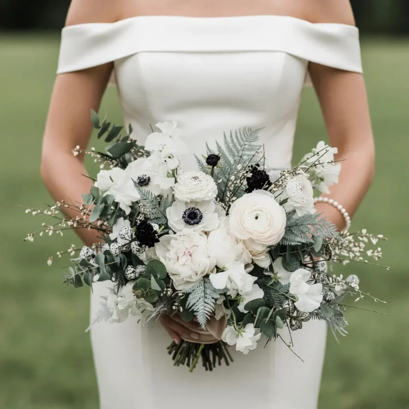 Anemone Wedding Bouquet Winter Grace