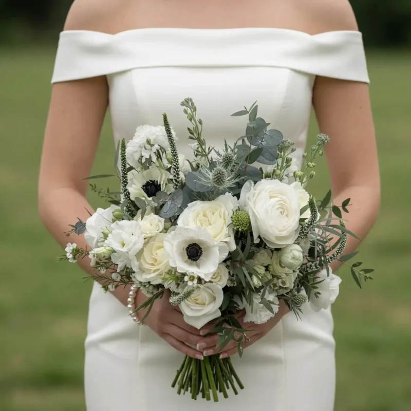 Anemone Wedding Bouquet Ivory Grace
