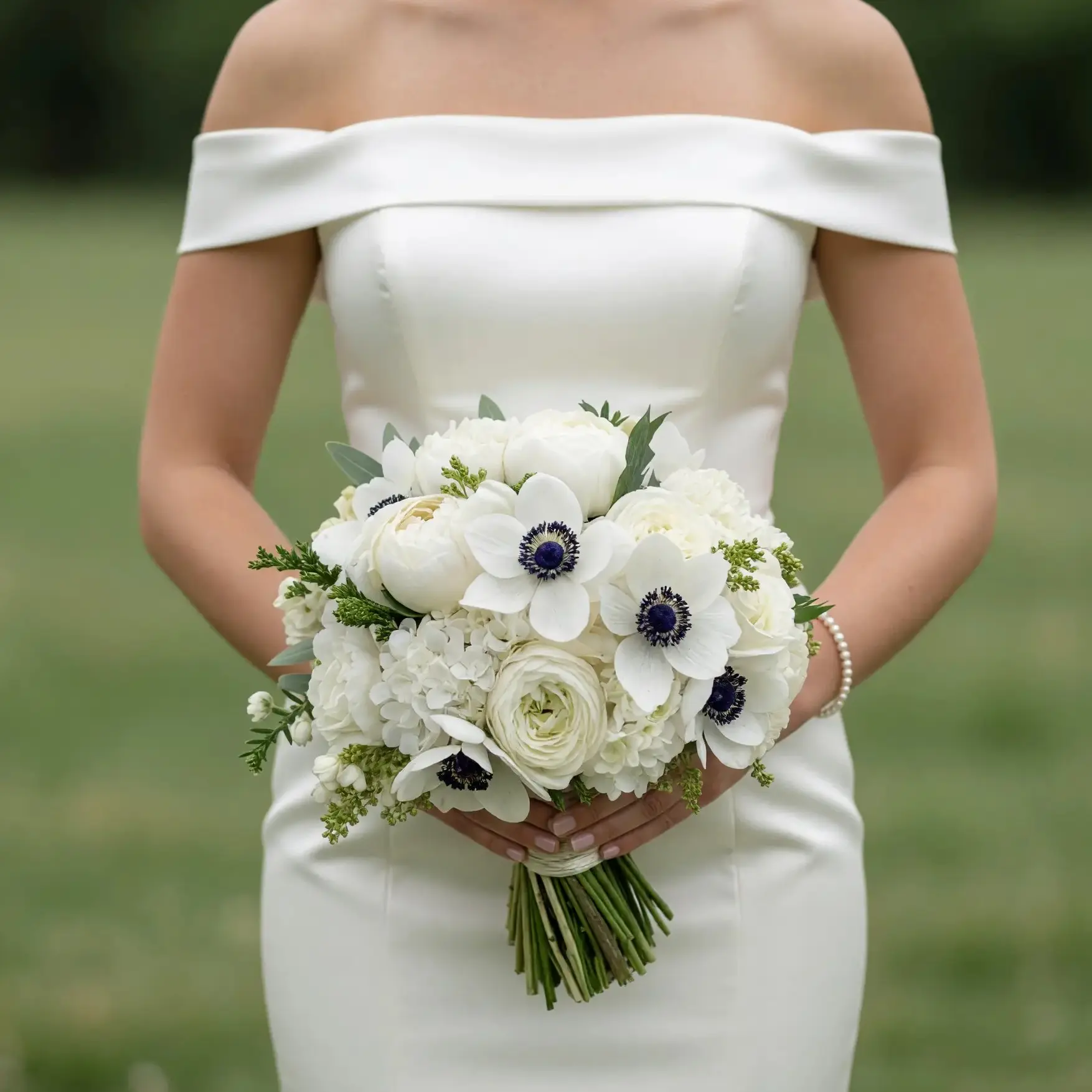 Anemone Wedding Bouquet Ivory Bliss