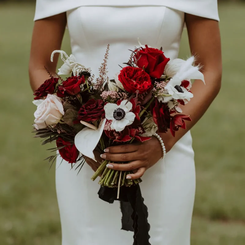 Red Wedding Bouquet Midnight Romance