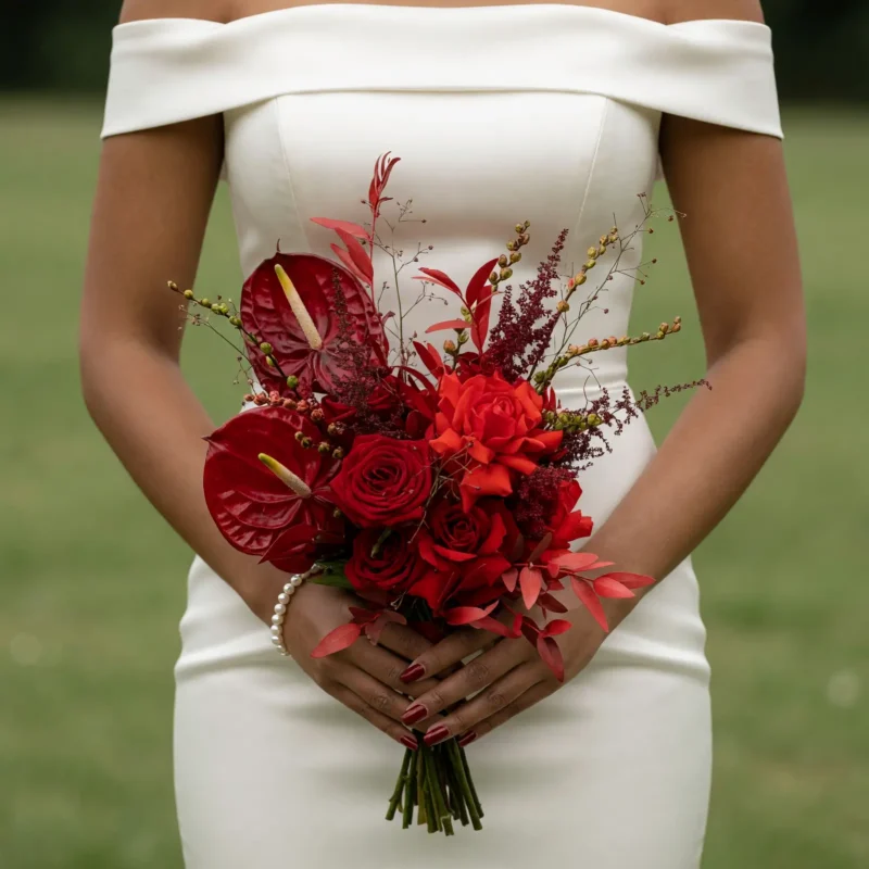 Red Wedding Bouquet Crimson Radiance Bouquet