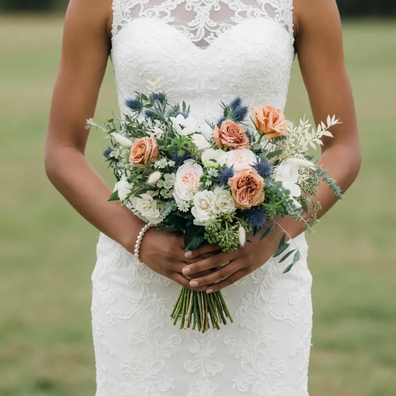 Beach Wedding Bouquets Toffee Rose Sea Thistle