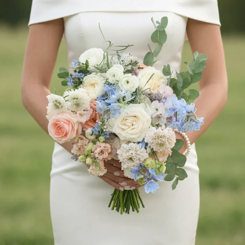 Beach Wedding Bouquets Powder Blue Rose Garden