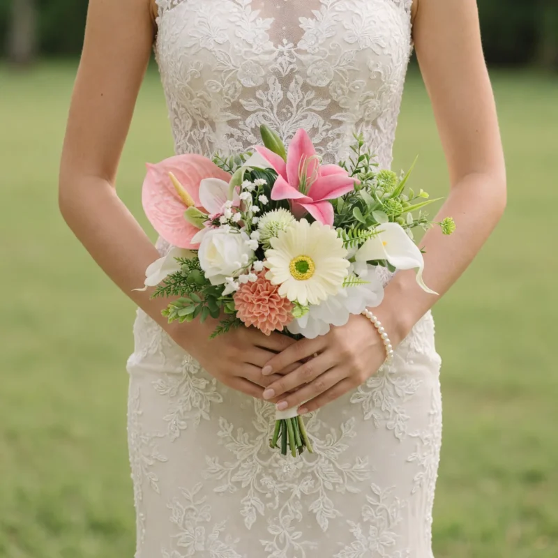 Beach Wedding Bouquets Pink Lily Island Bloom