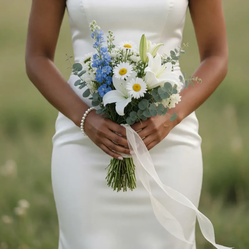 Beach Wedding Bouquets White Lily Coastal Meadow