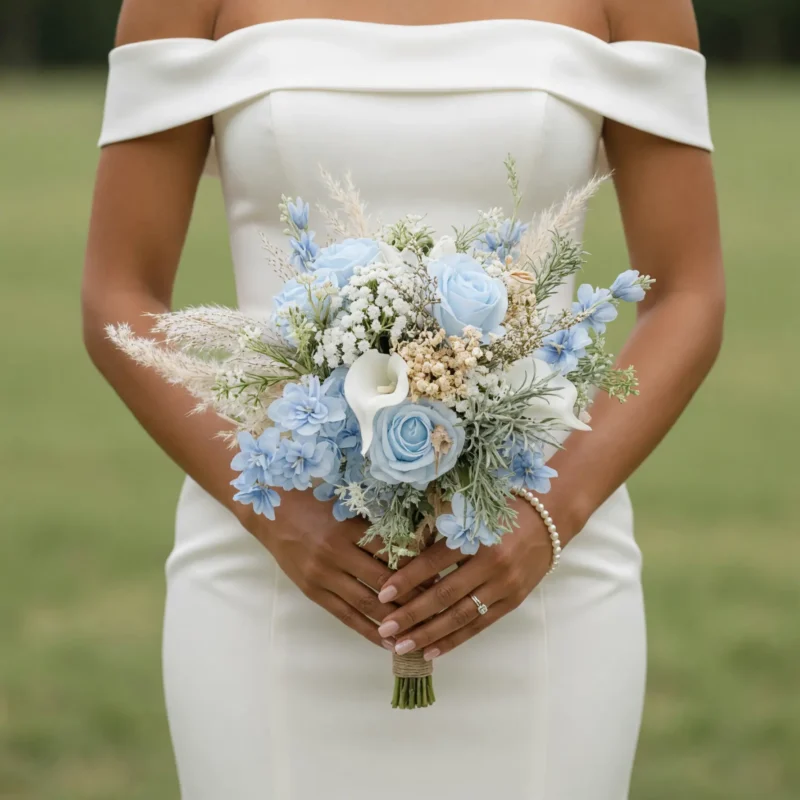 Beach Wedding Bouquets Icy Blue Calla Shore