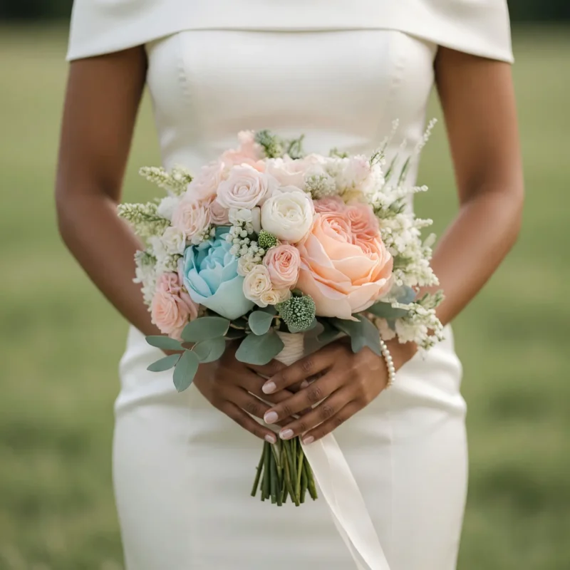 Beach Wedding Bouquets Aqua Rose Blush Garden
