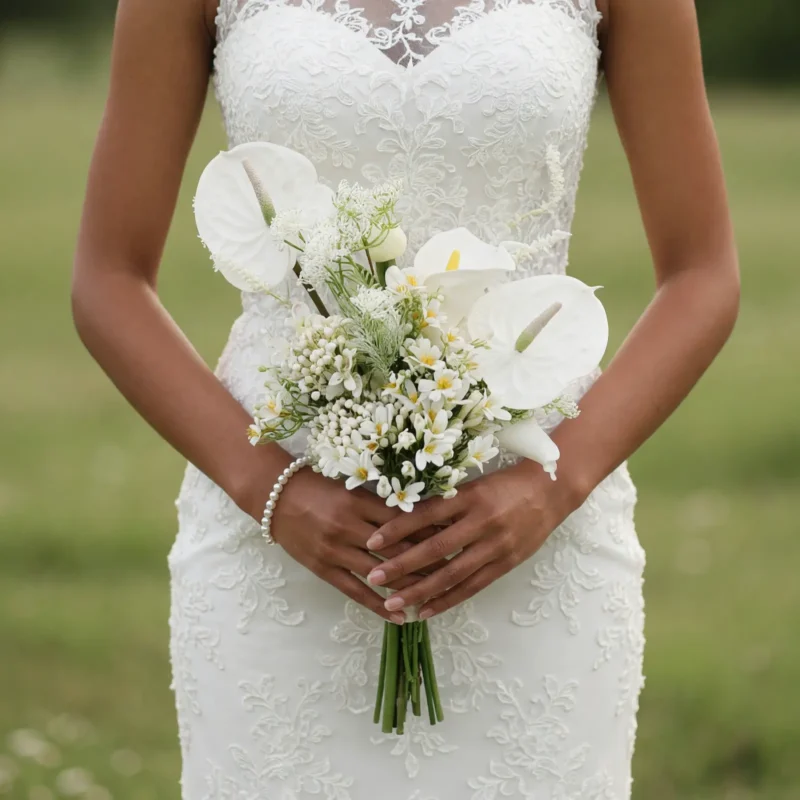 Beach Wedding Bouquets White Anthurium Calla Lily