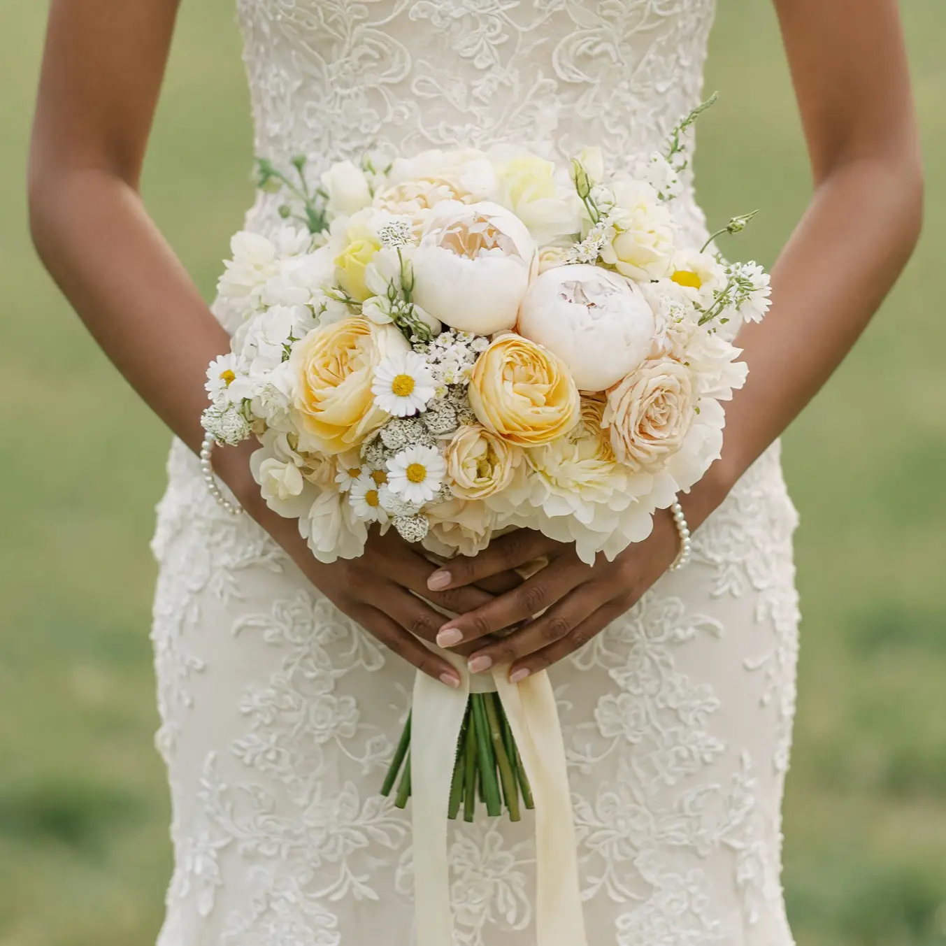 Buttercream Peony Yellow Bridal Bouquet