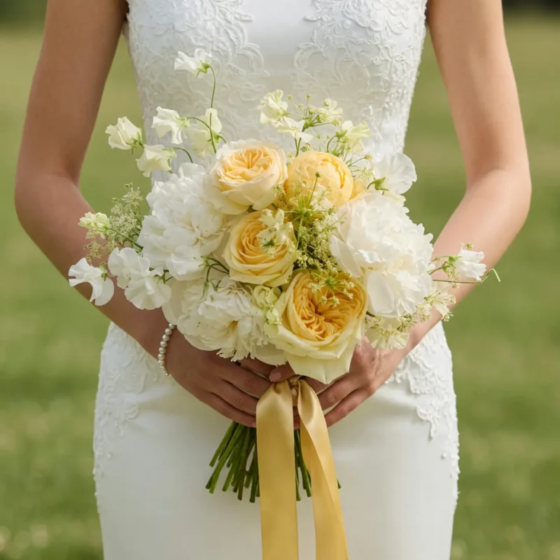 Yellow Wedding Bouquets Buttercream Garden Romance