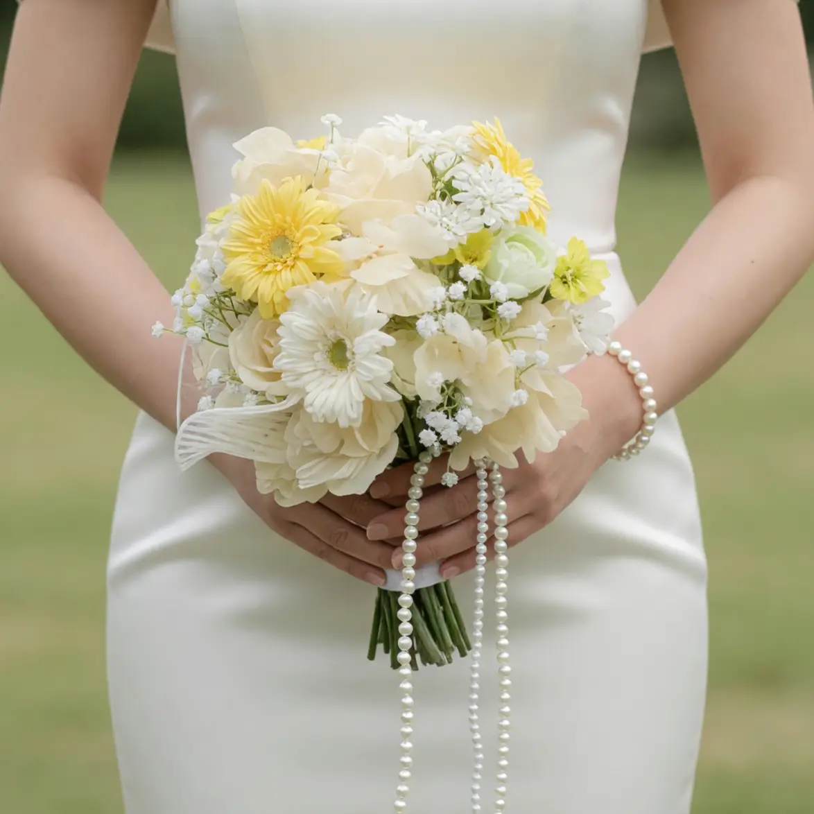 Yellow Pearl Garden Wedding Bouquet