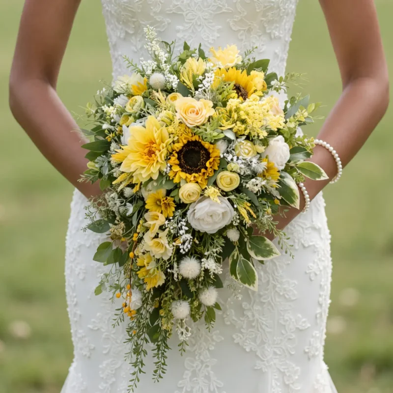Yellow Pearl Garden Wedding Bouquet