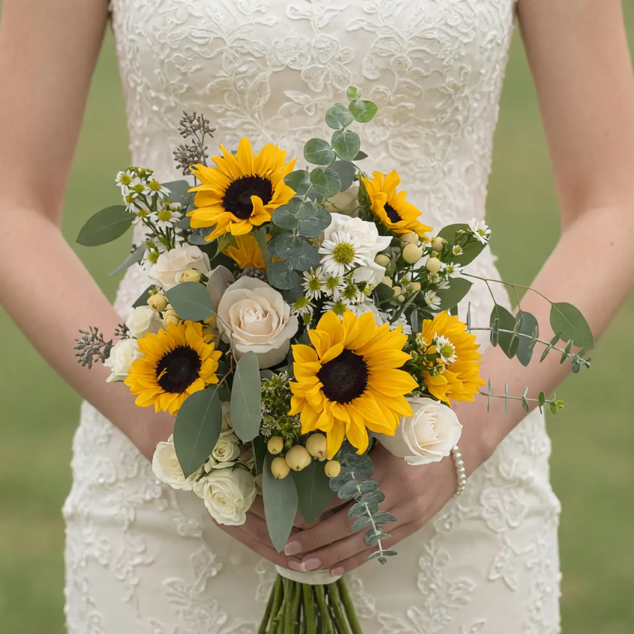 Yellow Wedding Bouquets Sunflower Meadow Romance