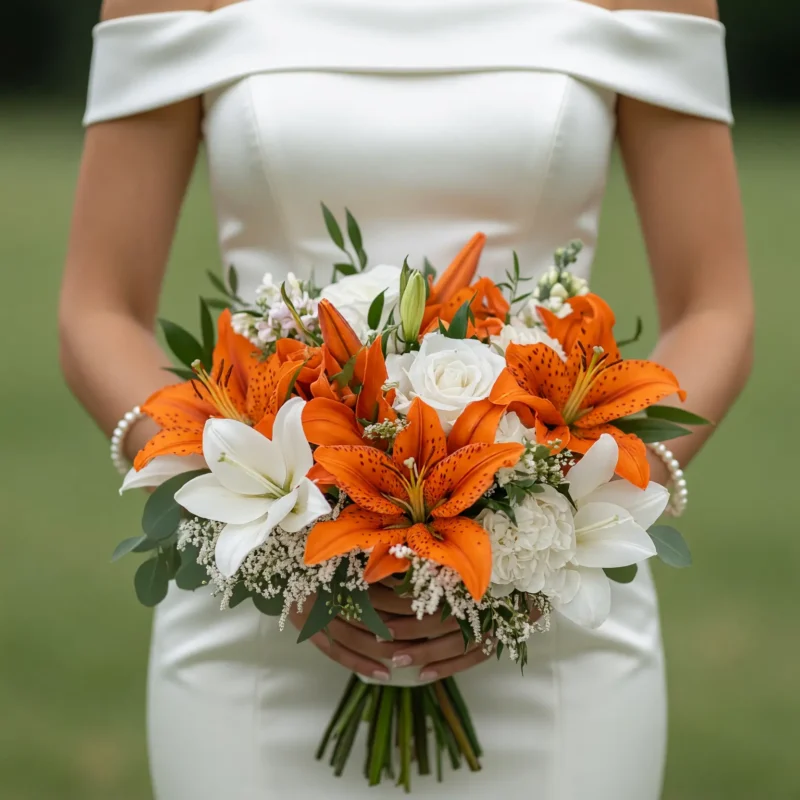 Orange Wedding Bouquets Lily Sunlit Romance