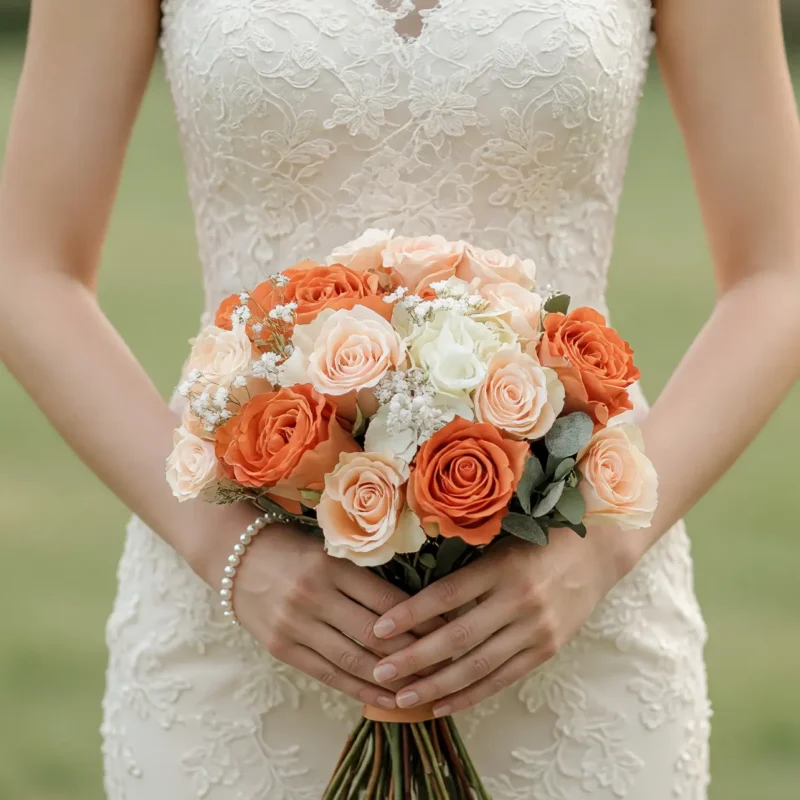 Orange Wedding Bouquets Apricot Rose Reverie