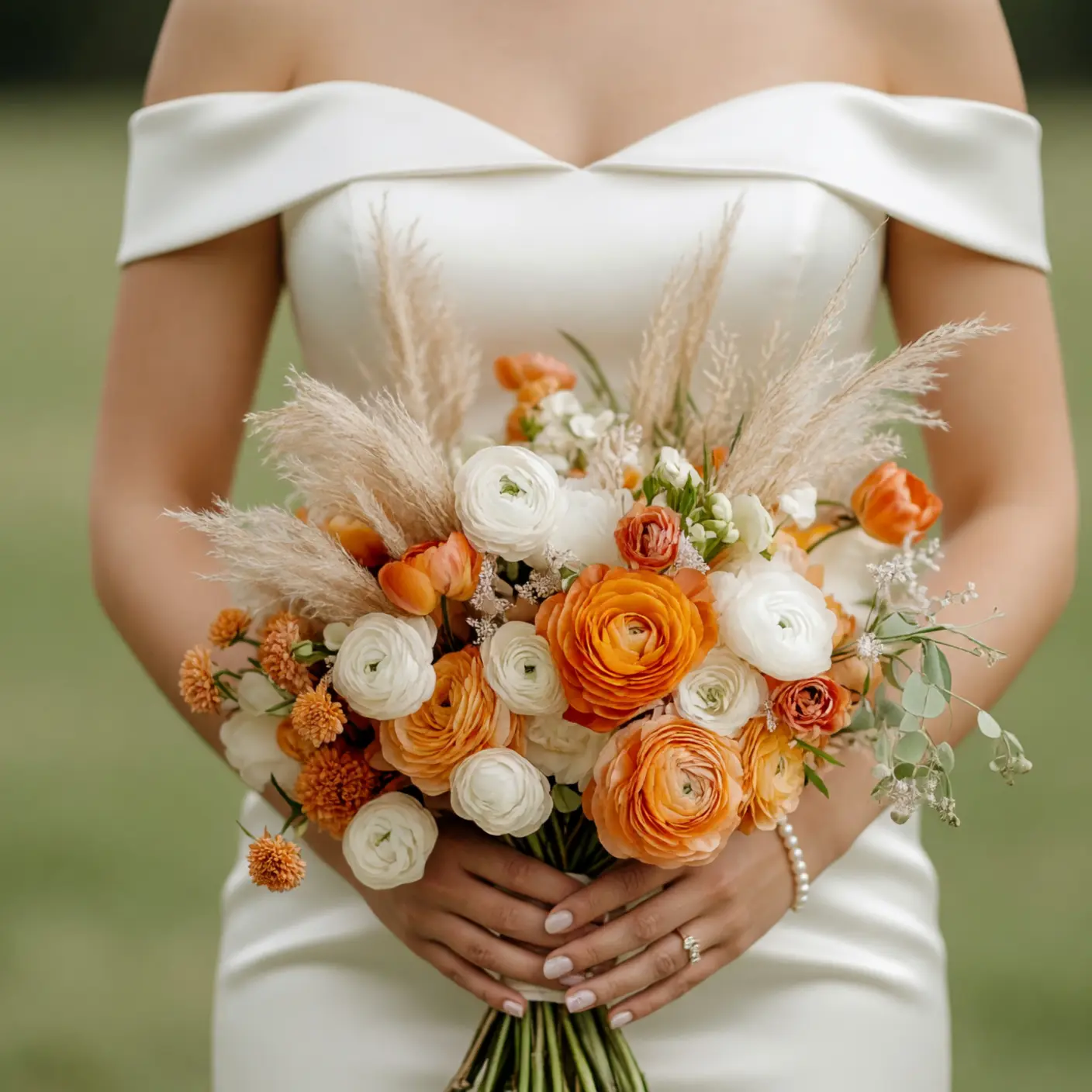 Orange Wedding Bouquets Harvest Ranunculus Grace