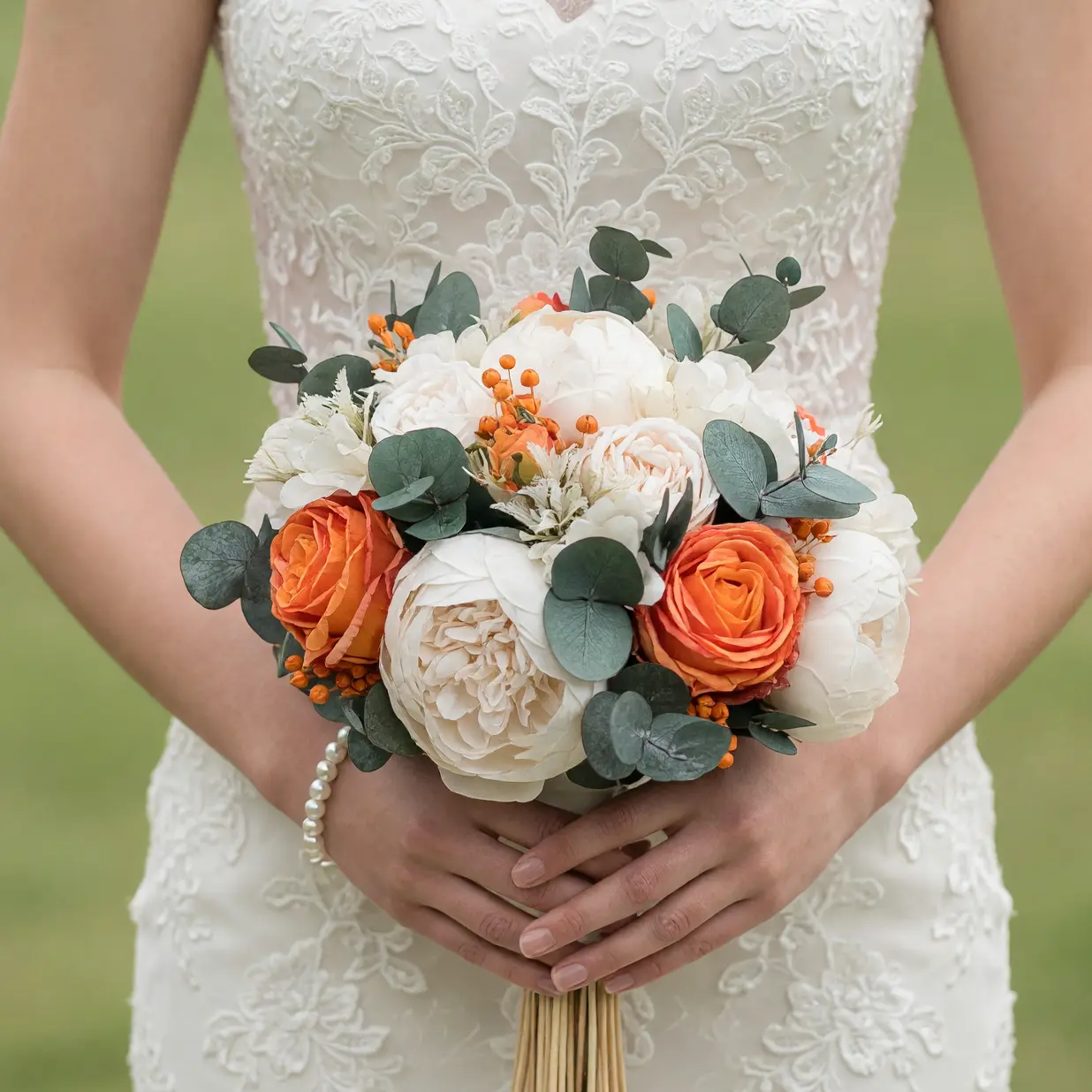 Orange Wedding Bouquets Peony Citrus Poise
