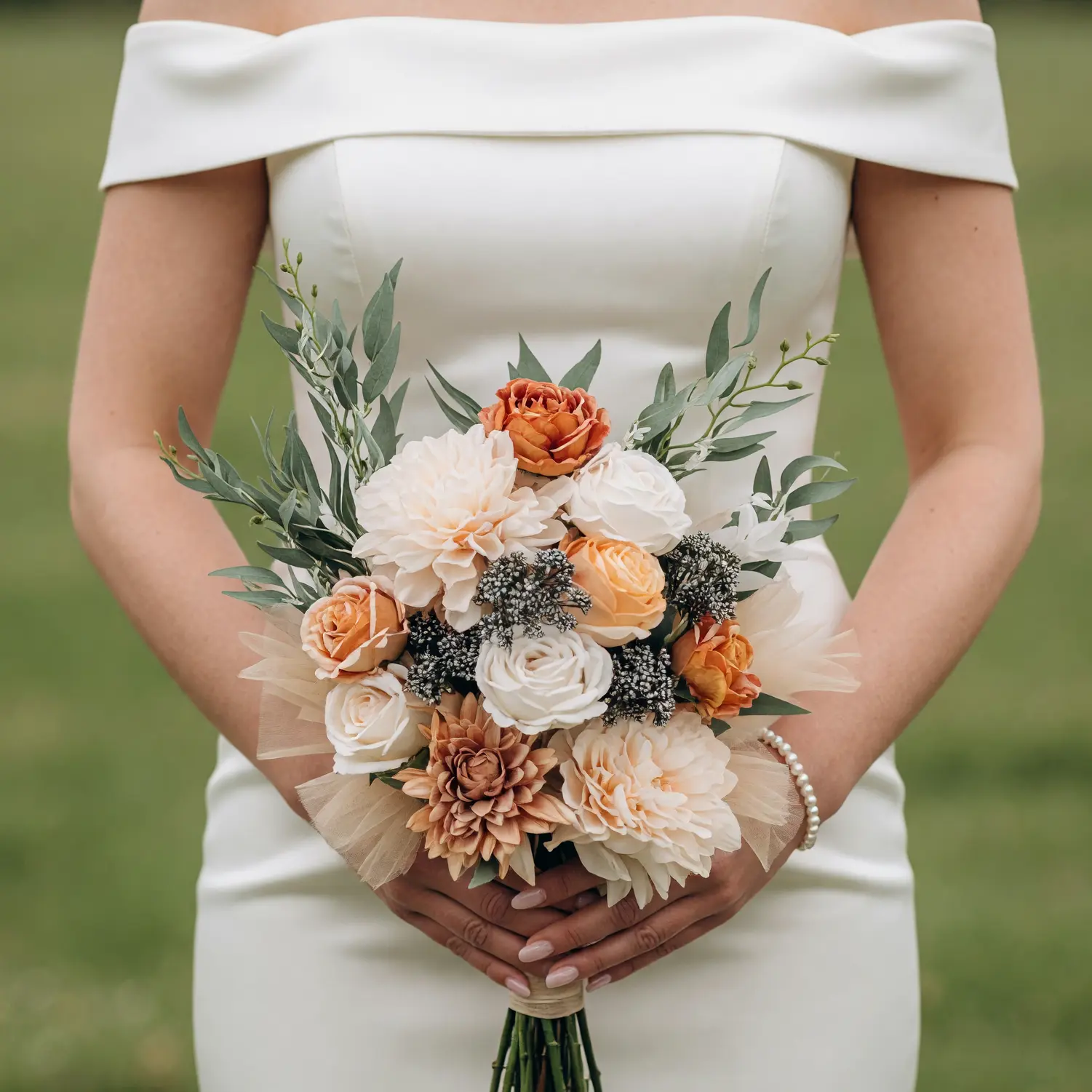 Orange Wedding Bouquets Champagne Garden Whisper