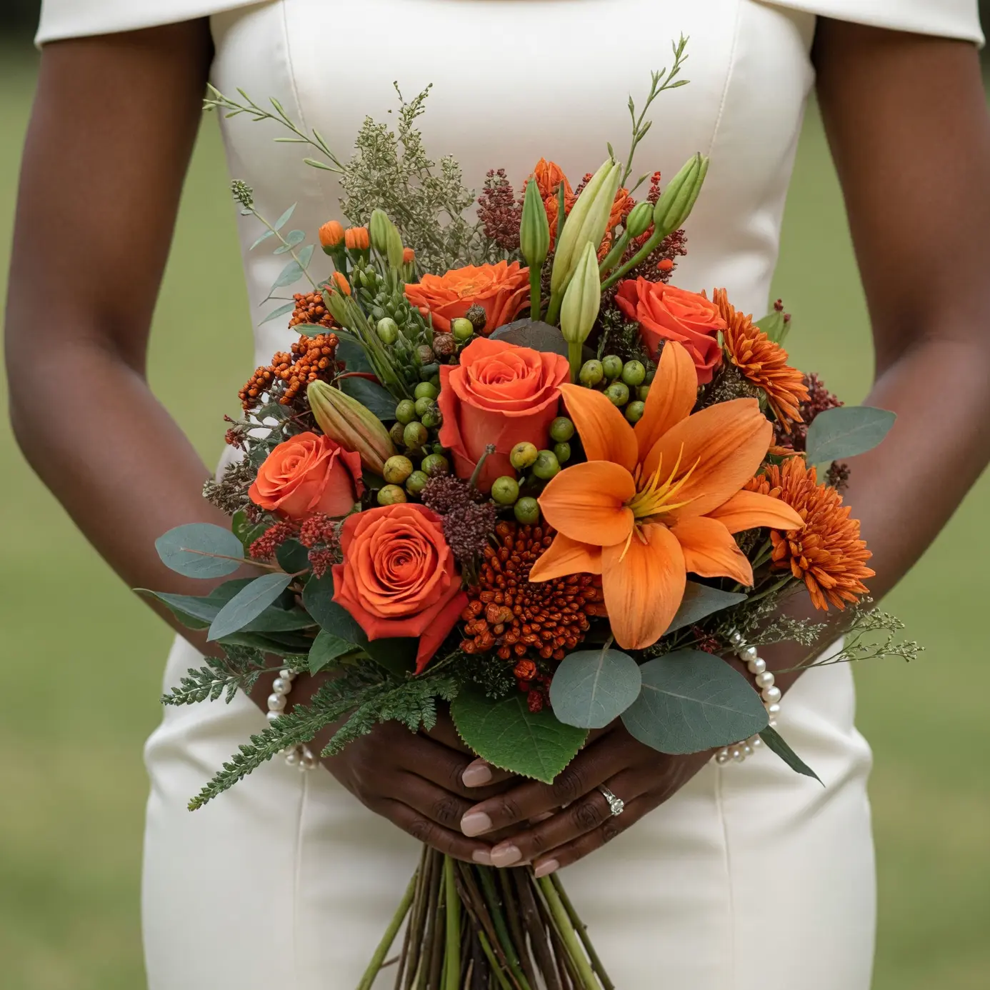 Orange Wedding Bouquets Lily Orchard Hearth