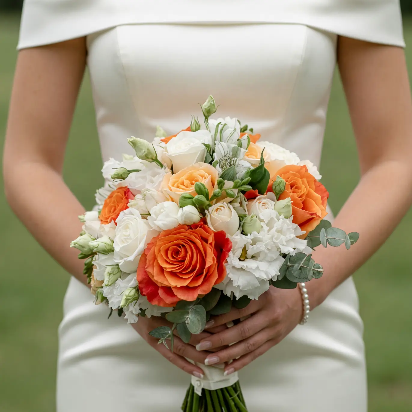 Orange Wedding Bouquets Citrus Ivory Grace