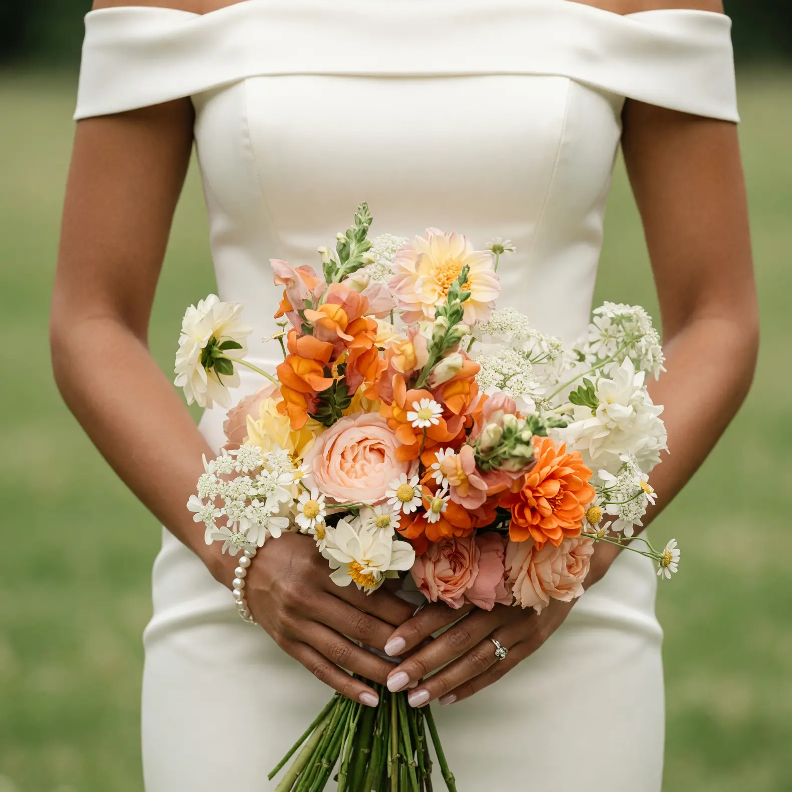 Orange Wedding Bouquets Peach Meadow Waltz