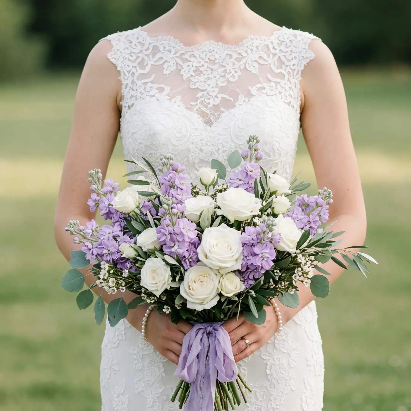 Purple Wedding Bouquets Ivory Lavender Meadow