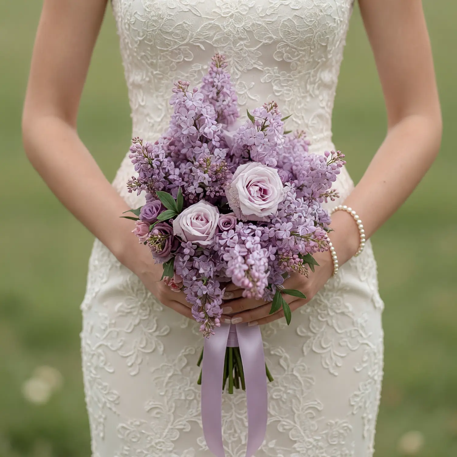 Purple Wedding Bouquets Lilac Rose Cascade