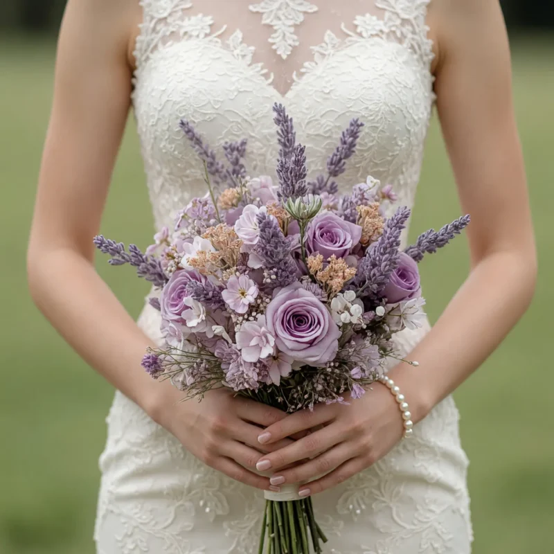 Purple Wedding Bouquets Lavender Field Muse