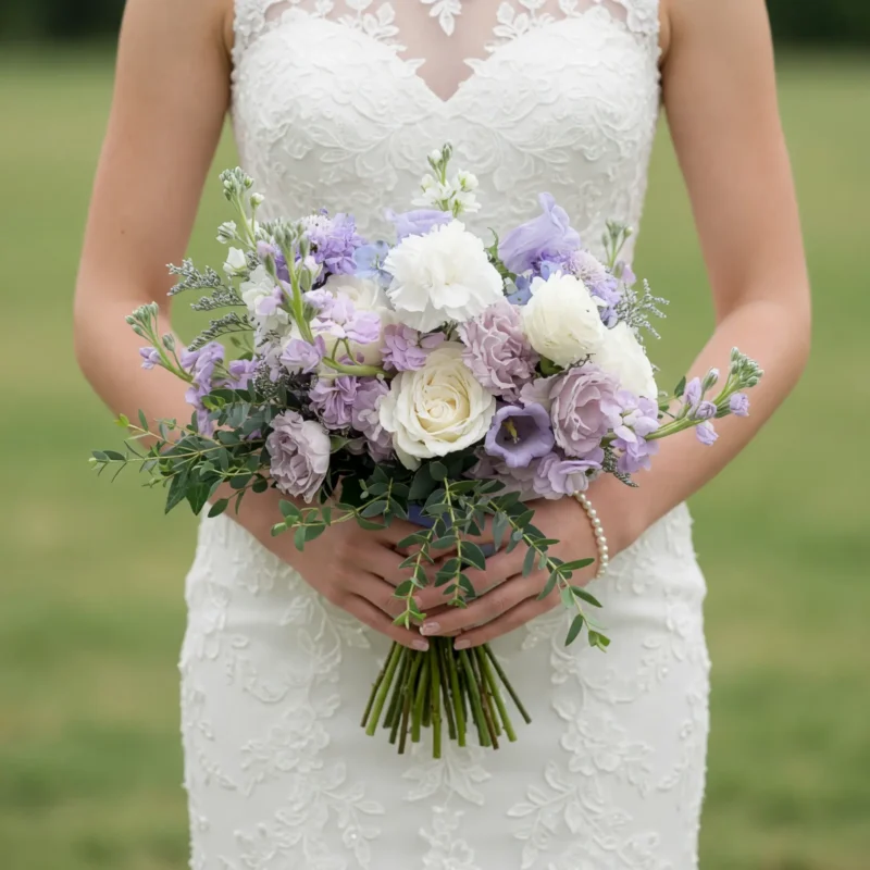 Purple Wedding Bouquets Lilac Ivory Meadow