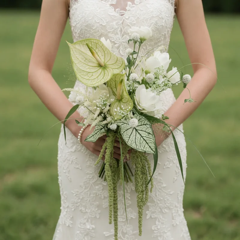 Green Wedding Bouquets Botanical Whisper
