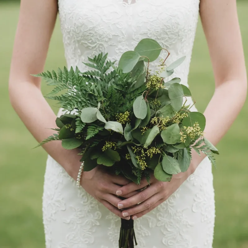Green Wedding Bouquets Forest Grace