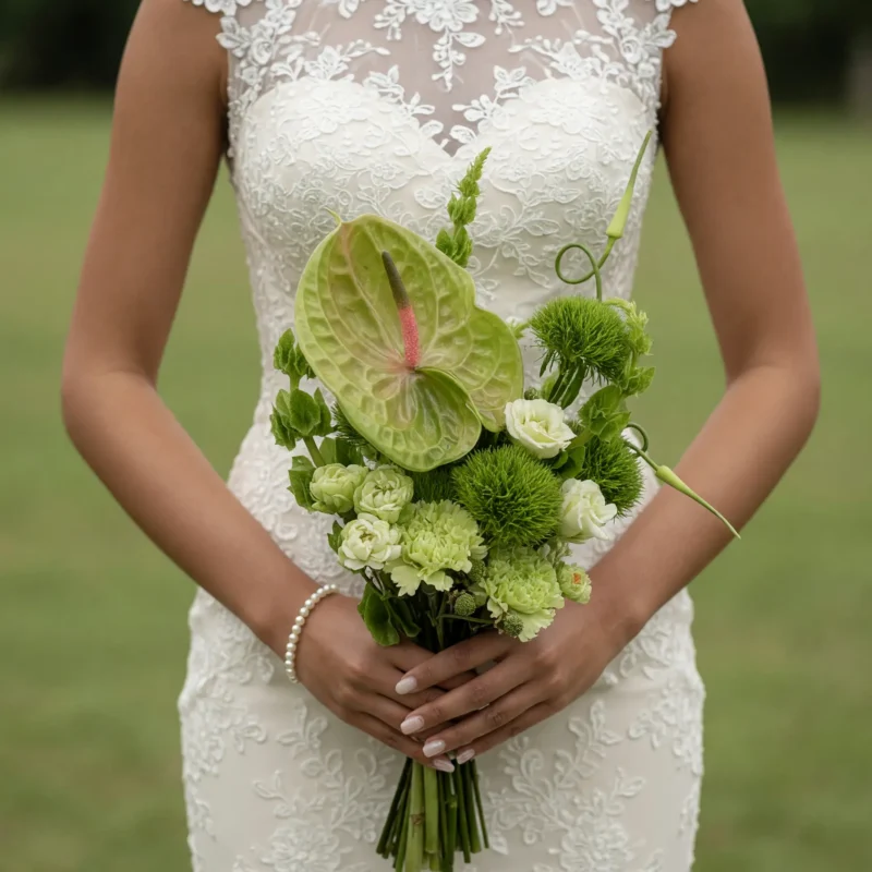 Green Wedding Bouquets Botanical Freshness