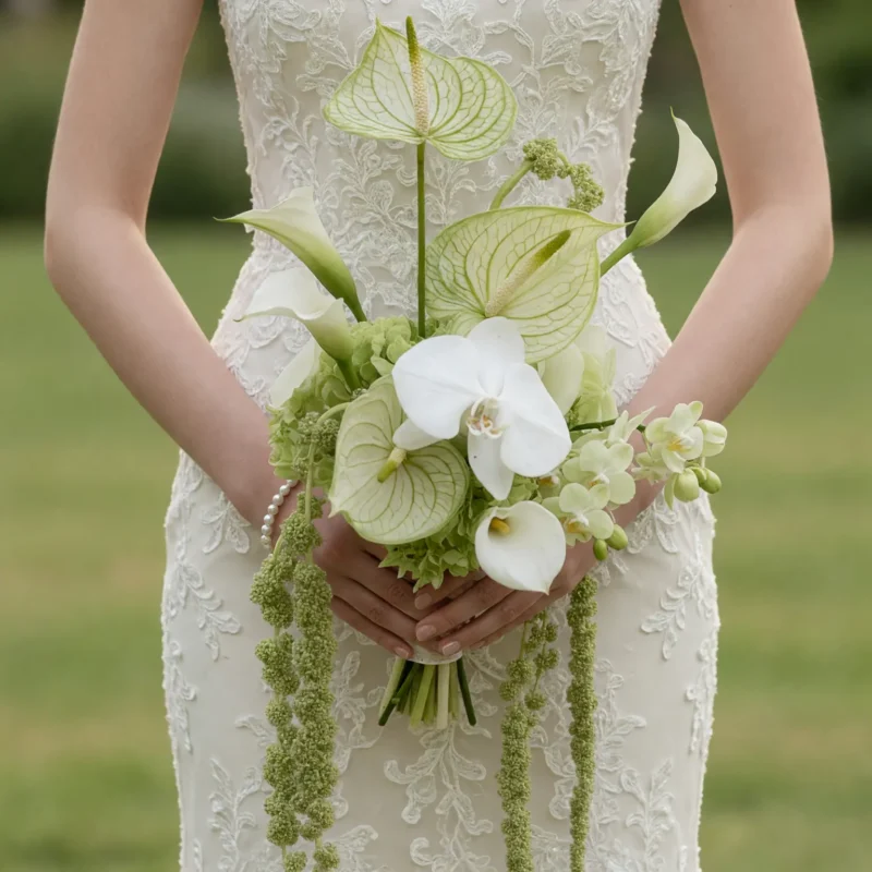 Green Wedding Bouquets Orchid Serenity