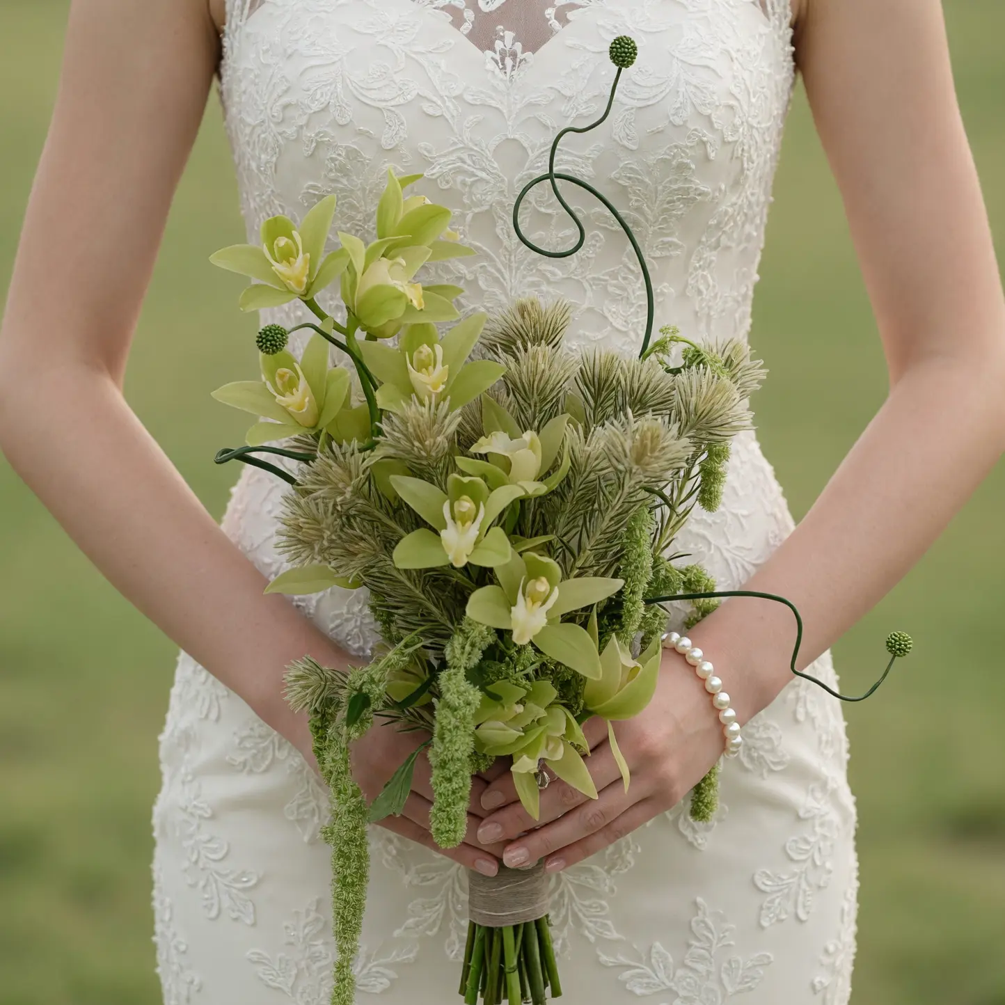Green Wedding Bouquets Botanical Symphony Bridal Bouquet