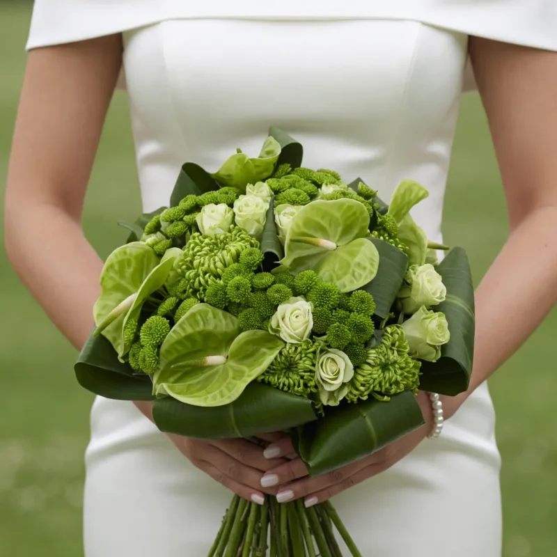 Green Wedding Bouquets Emerald Harmony