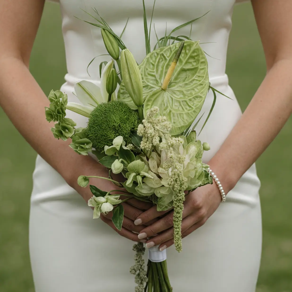 Bridal Flowers Bouquets Green Anthurium Elegance
