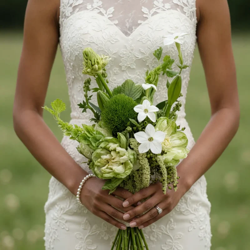 Green Wedding Bouquets Garden Dew Romance