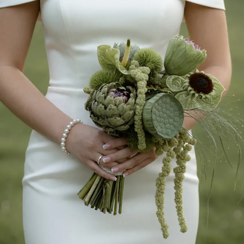 Green Wedding Bouquets Wild Meadow Green Elegance