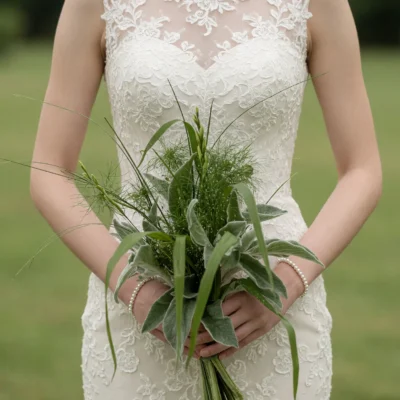 Green Wedding Bouquets with lush botanical greenery and elegant natural bridal foliage arrangement