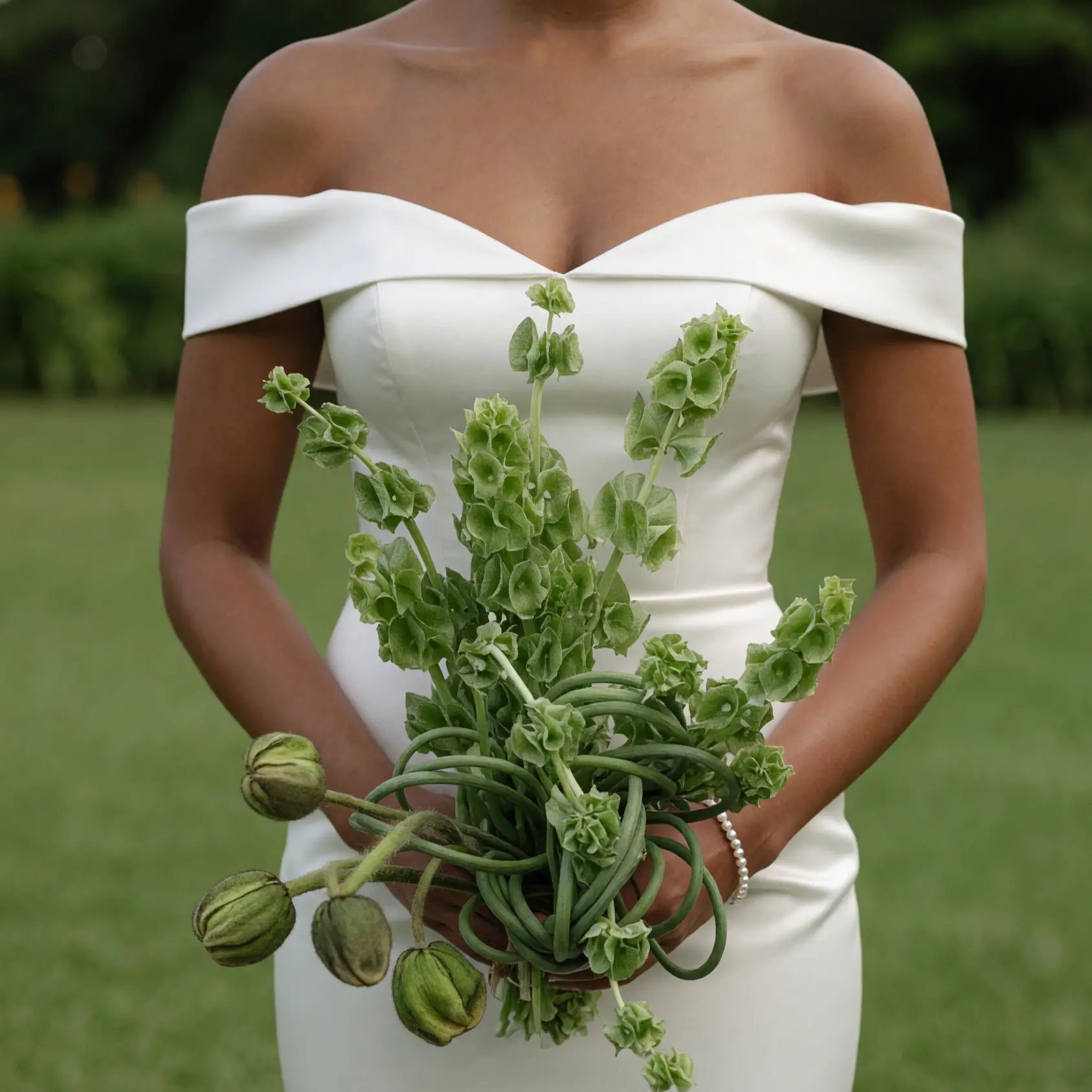 Green Wedding Bouquets Botanical Sculptural Grace