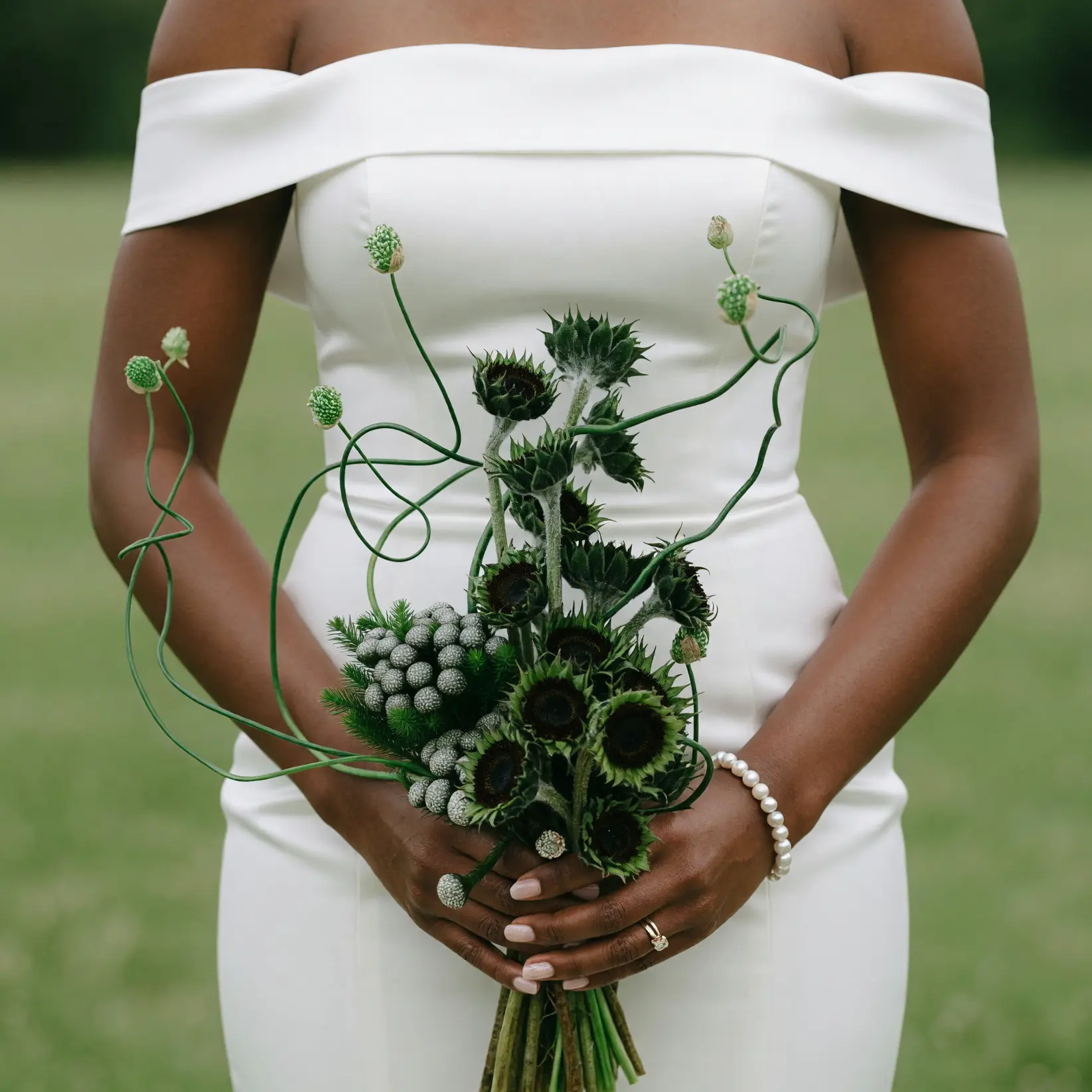Green Wedding Bouquets Wild Botanical Lines