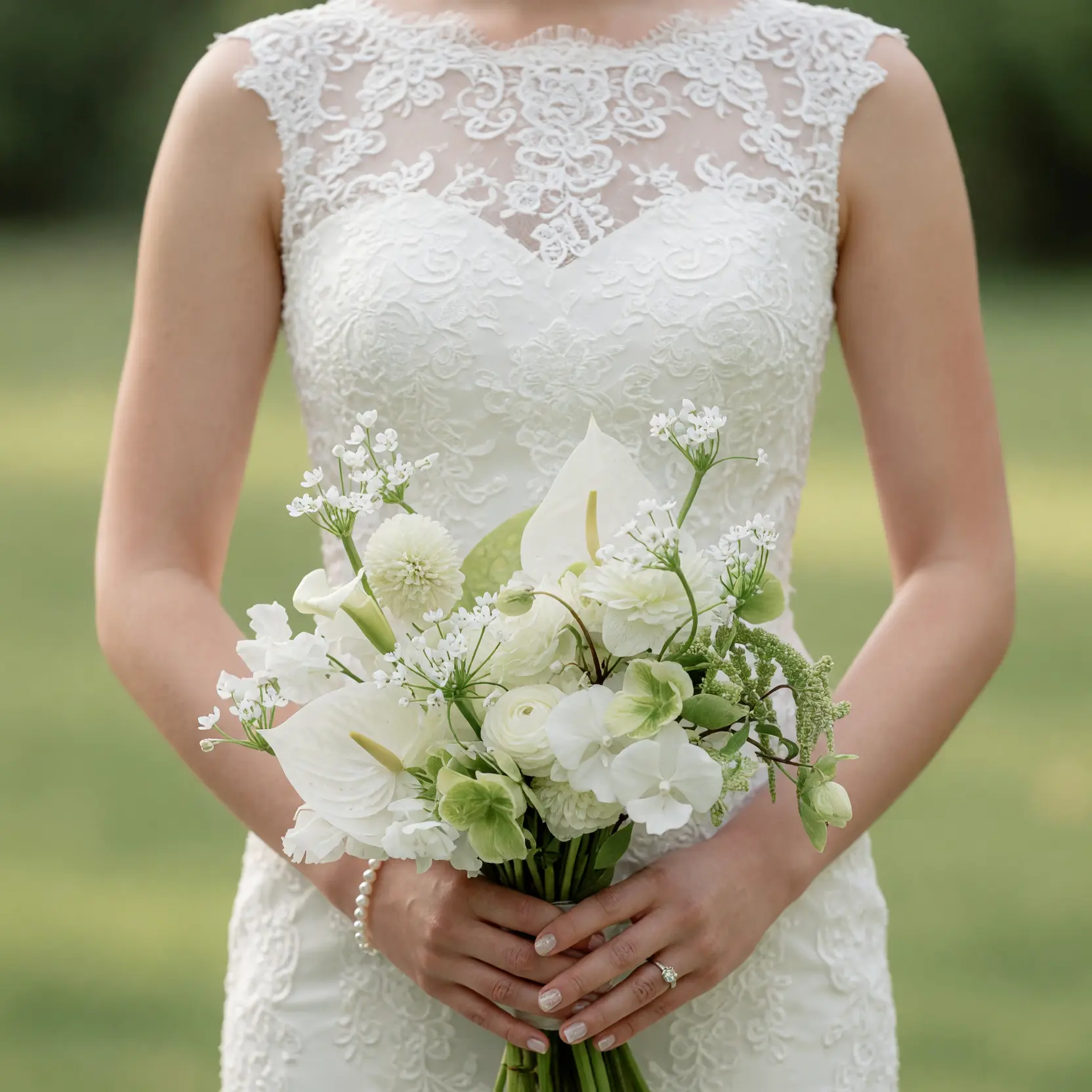 Green Wedding Bouquets Ivory Grace