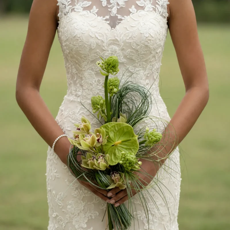 Green Wedding Bouquets Modern Harmony