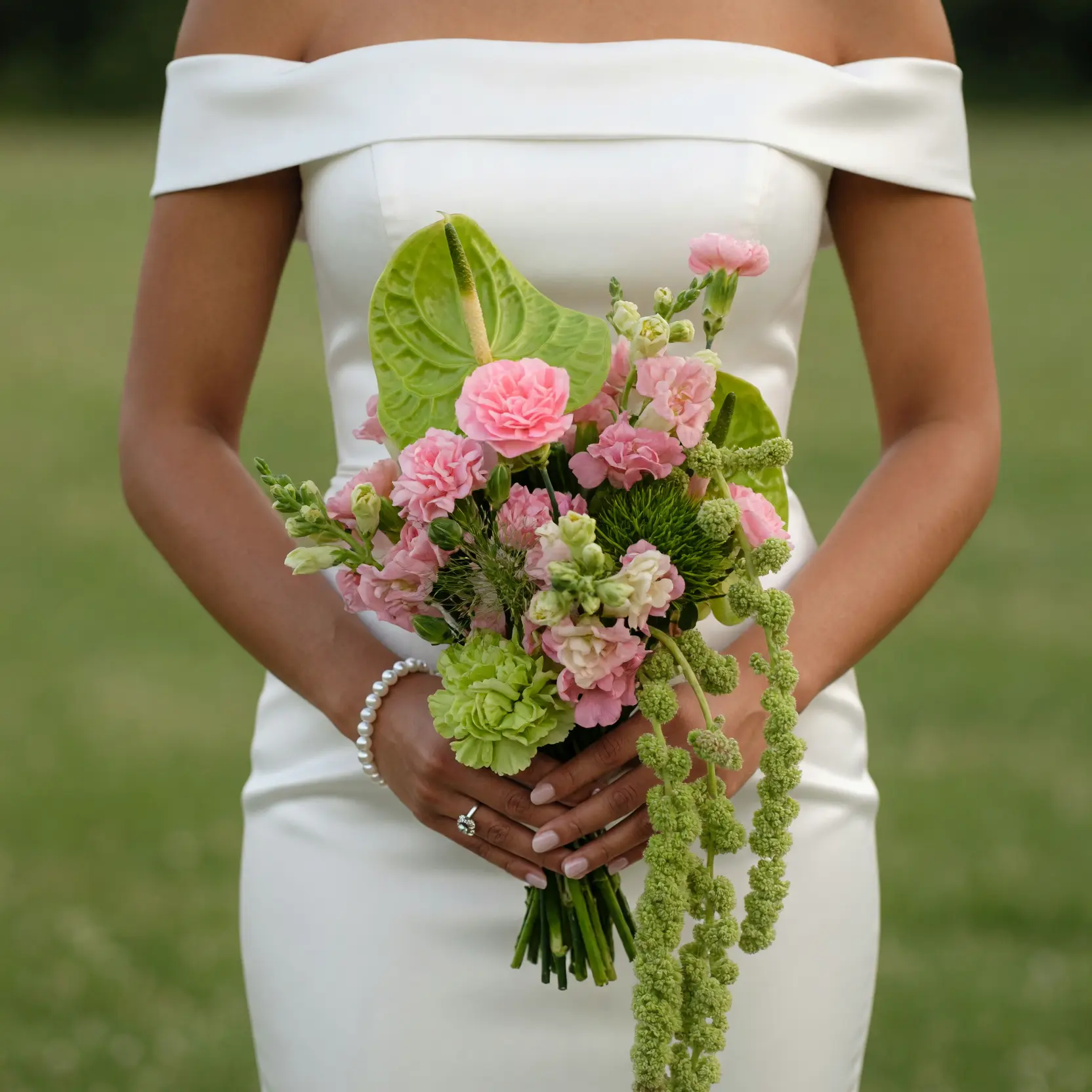 Green Wedding Bouquets Blush Garden Charm