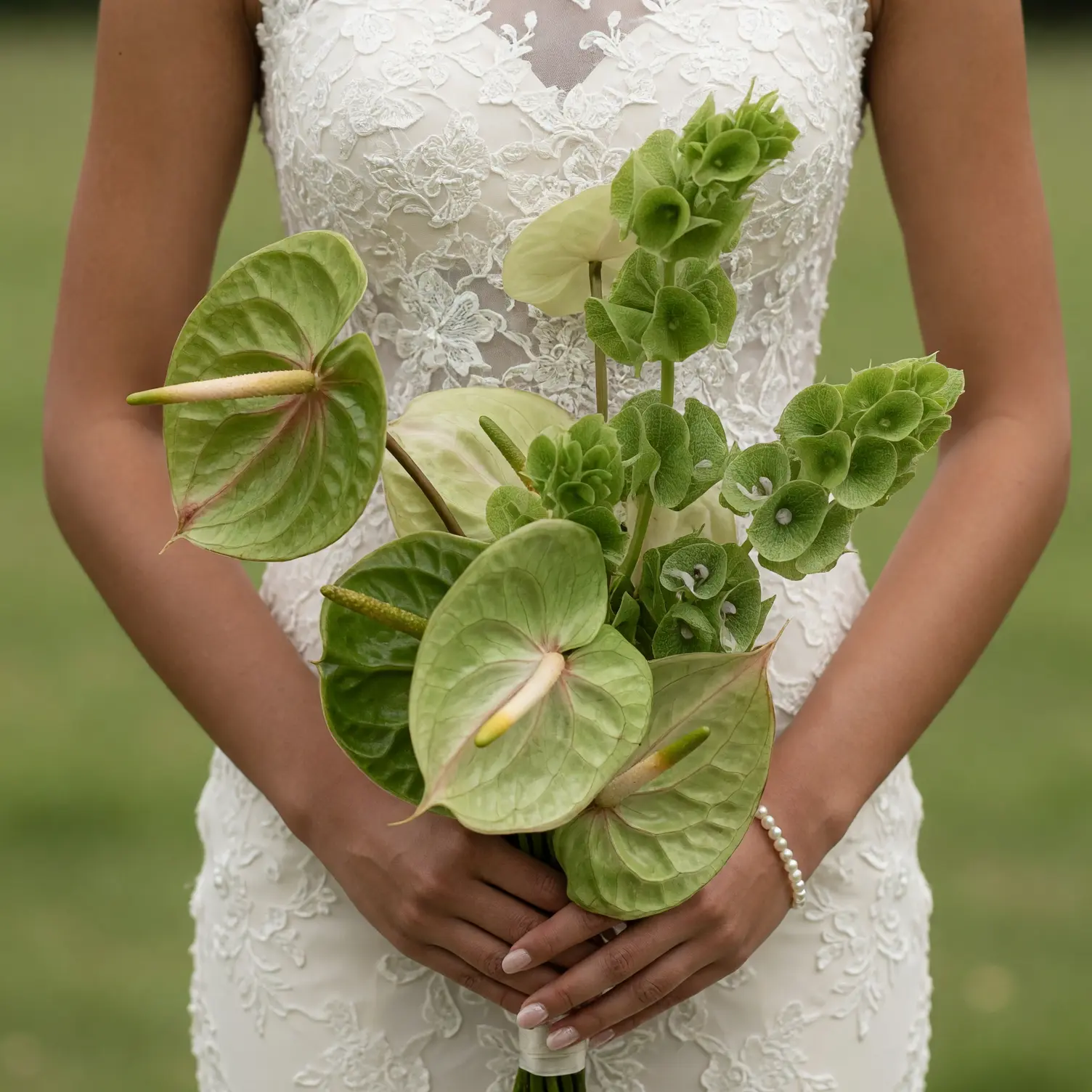 Green Wedding Bouquets Botanical Anthurium Elegance