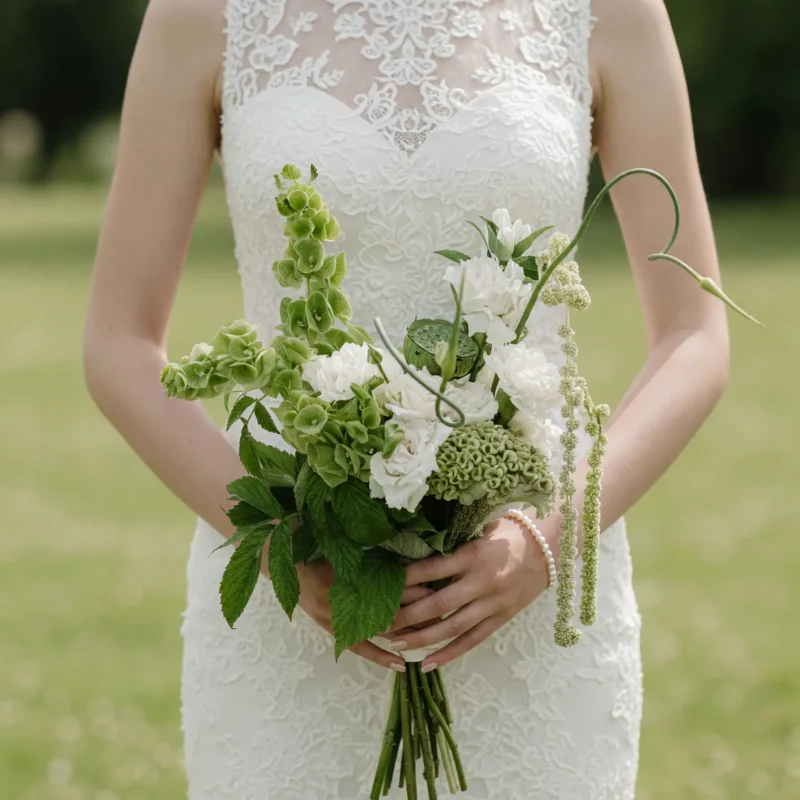 Green Wedding Bouquets Fresh Meadow Romance